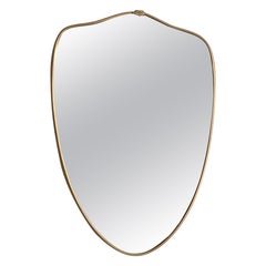 Italian Large Mid-Century Wall Mirror with Original Frame and Glass, 1970s
