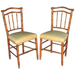 Pair of Faux Bamboo Chairs 6