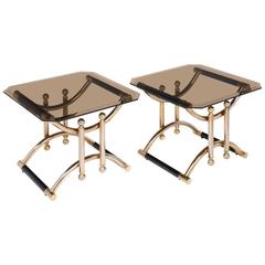 Pair of French Vintage Side Tables by Maison Lancel