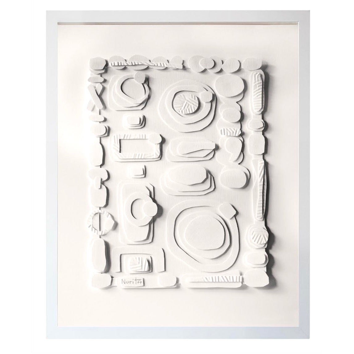 Collage de papel cortado blanco de Nurit Amdur, EE.UU., Contemporáneo