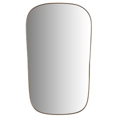 Modern Brass Mirror with Rounded Corners, France 20th Century
