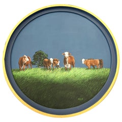 Escena pastoral realista Vacas de la célebre artista tejana Stephanie Sale