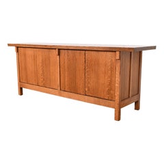 Crédence ou meuble de bar Arts & Crafts Mission en chêne de style Stickley