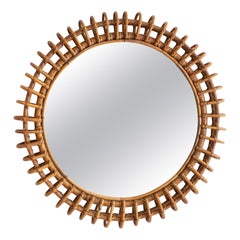 Bonacina Rattan Mid Century Italian Mirror