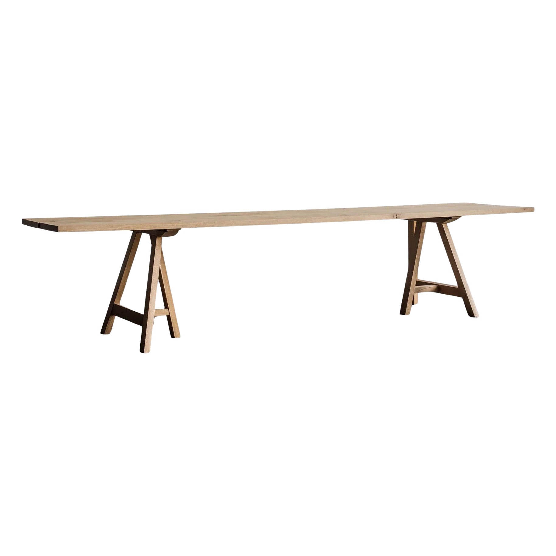 11'-5" Solid Oak Belgian Trestle Dining Table