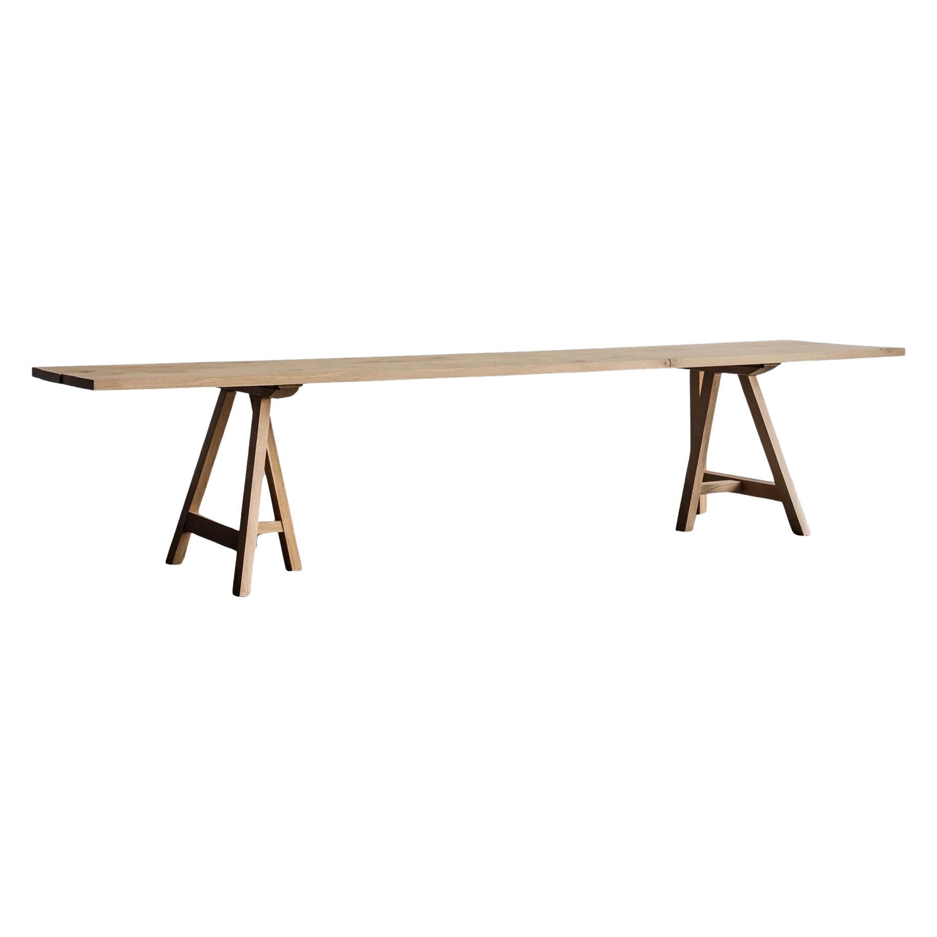 9'-8" Solid Oak Belgian Trestle Dining Table