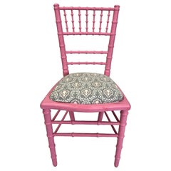 Faux Bamboo Pink Desk or Vanity Chair