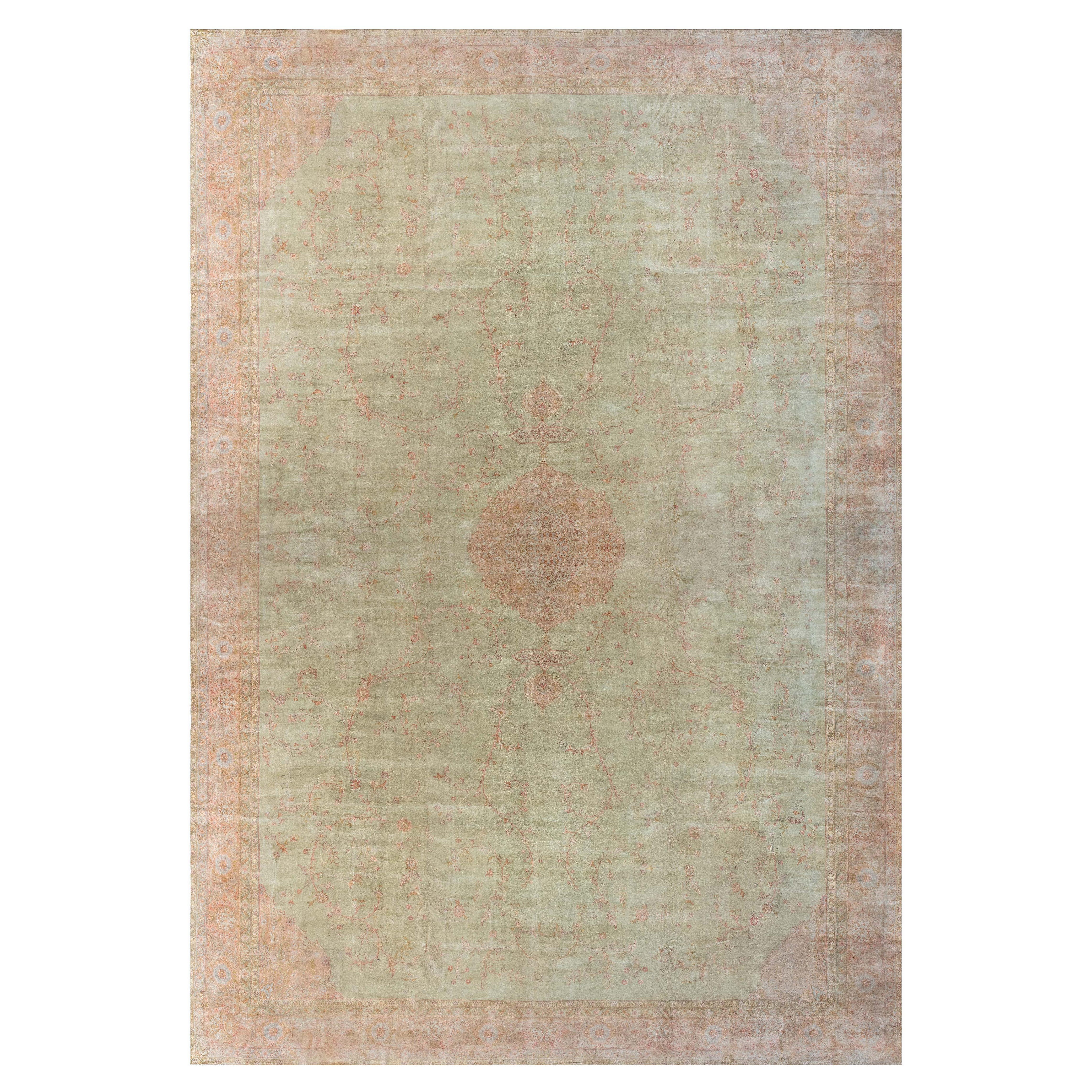 Doris Leslie Blau Antique Turkish Borlou Botanic Handwoven Wool Rug