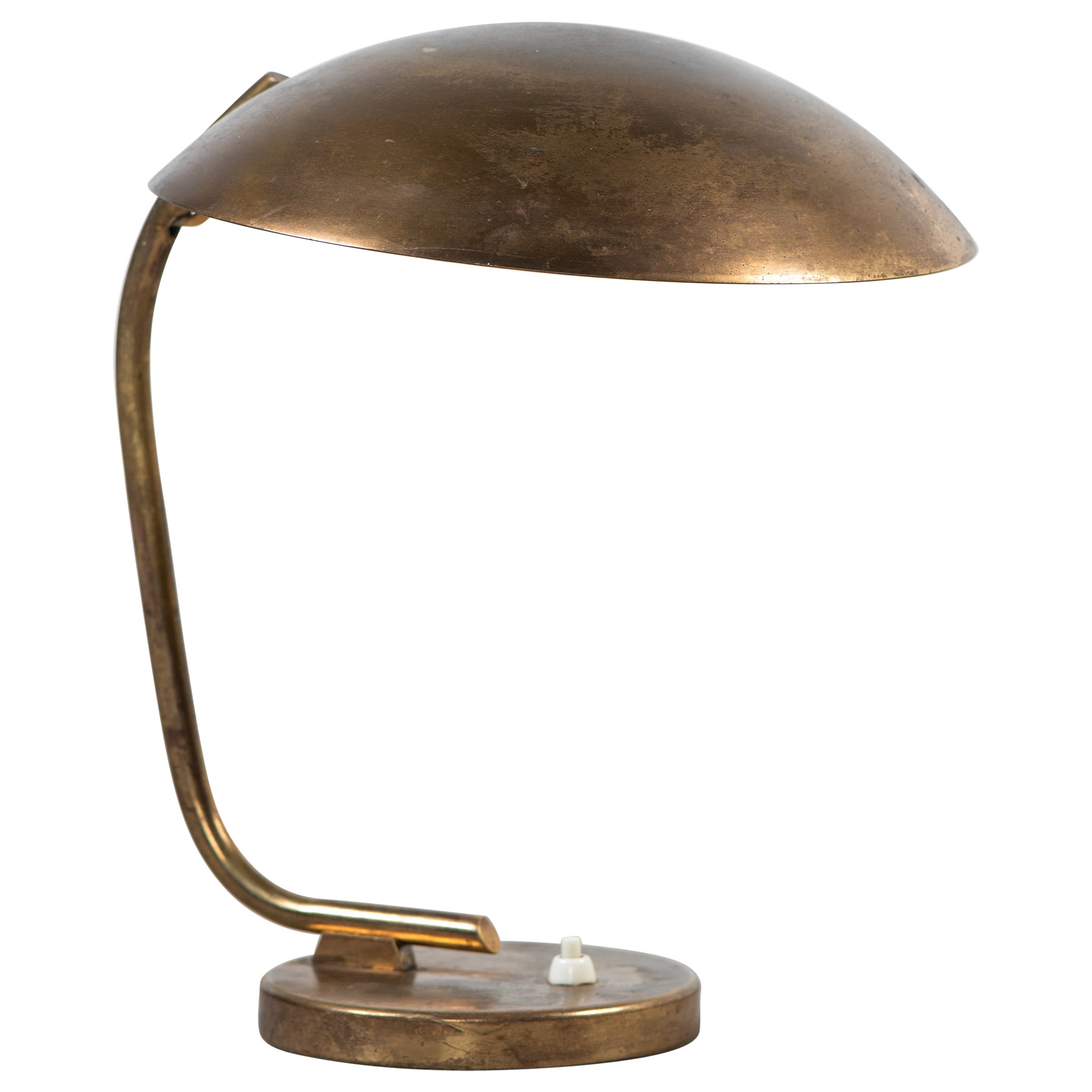 Lampada da tavolo/scrivania d'epoca in ottone della metà del secolo scorso per Itsu, Finlandia, anni '50