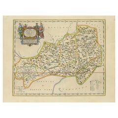 17th-Century Original Antique Map of Guangxi Province, China – Qvangsii by Blaeu