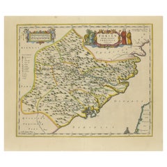 Original 17th-Century Antique Map of Fujian (Fokien) Province, China –  by Blaeu