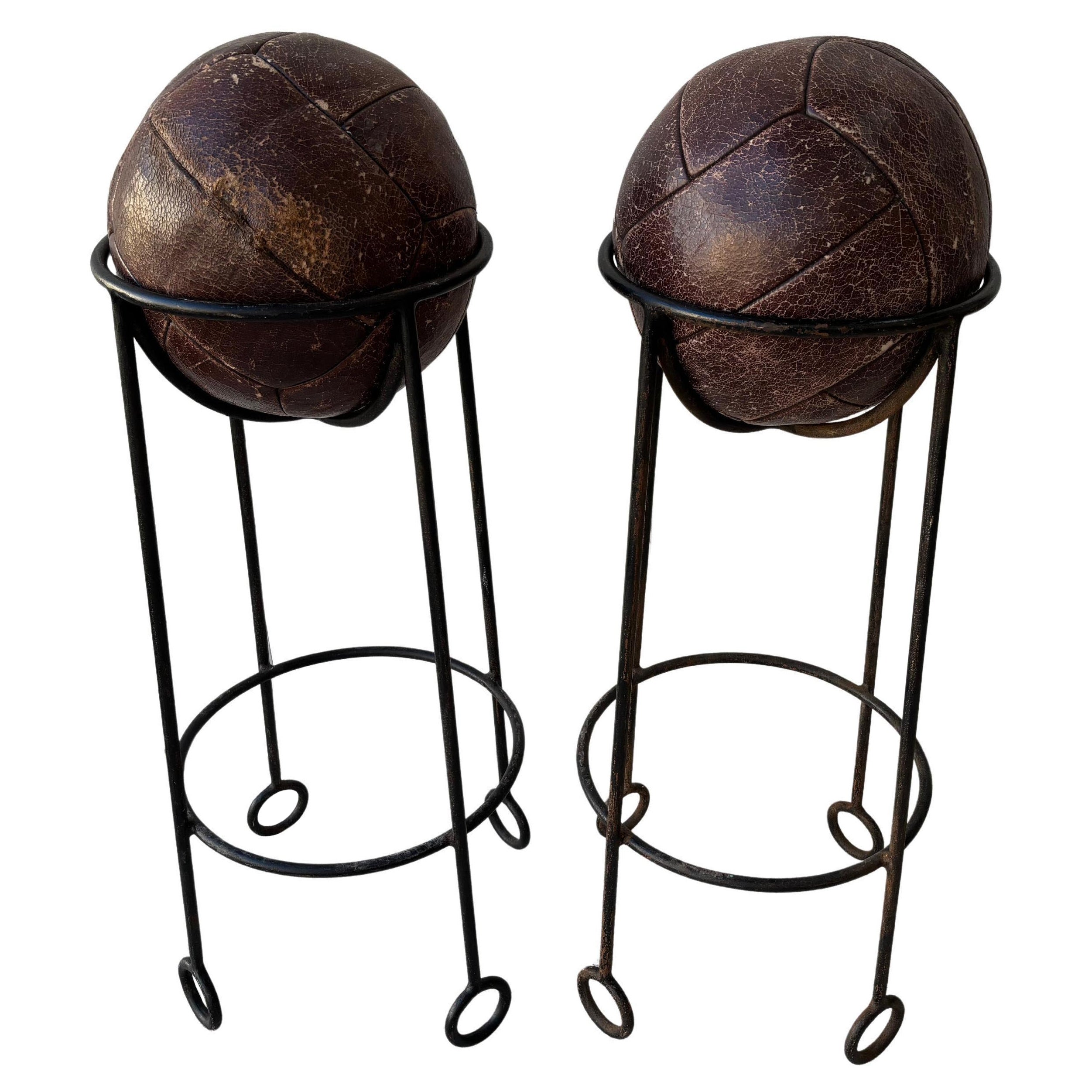Stools Bar with Soccer Leather Balls Seat