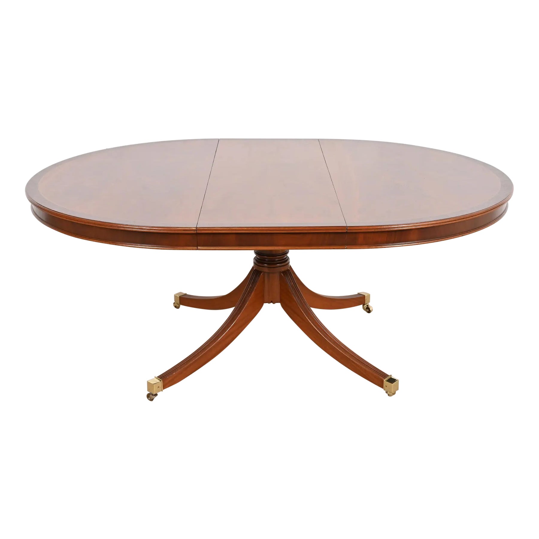 Baker Furniture Style Georgian Banded Mahogany and Rosewood Dining Table