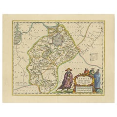 17th-Century Antique Map of Jiangxi (Kiangsi) Province, China – by Blaeu