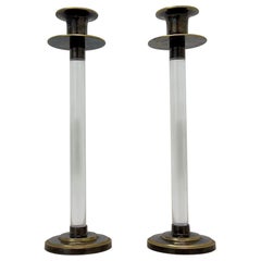 Set of 2 Caravell lucite candle sticks, 1970’s
