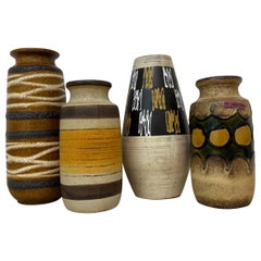 Set of 4 ceramic scheurich west Germany vases , 1970s