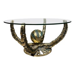 Table basse en bronze Octo par Henri Fernandez circa 1970