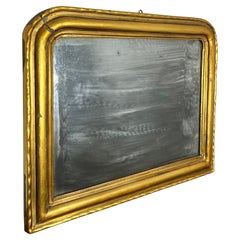 Antique French Louis Philippe Wall Mirror In Wood And Gold Leaf, 1930s