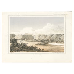 Teton Valley in Idaho and Wyoming- Original Antique Tinted Lithograph, 1856