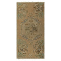 Vintage Turkish Rug in Beige with Colorful Geometric Medallion  Rug & Kilim