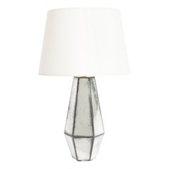 Mirrored and Faceted Table Lamp