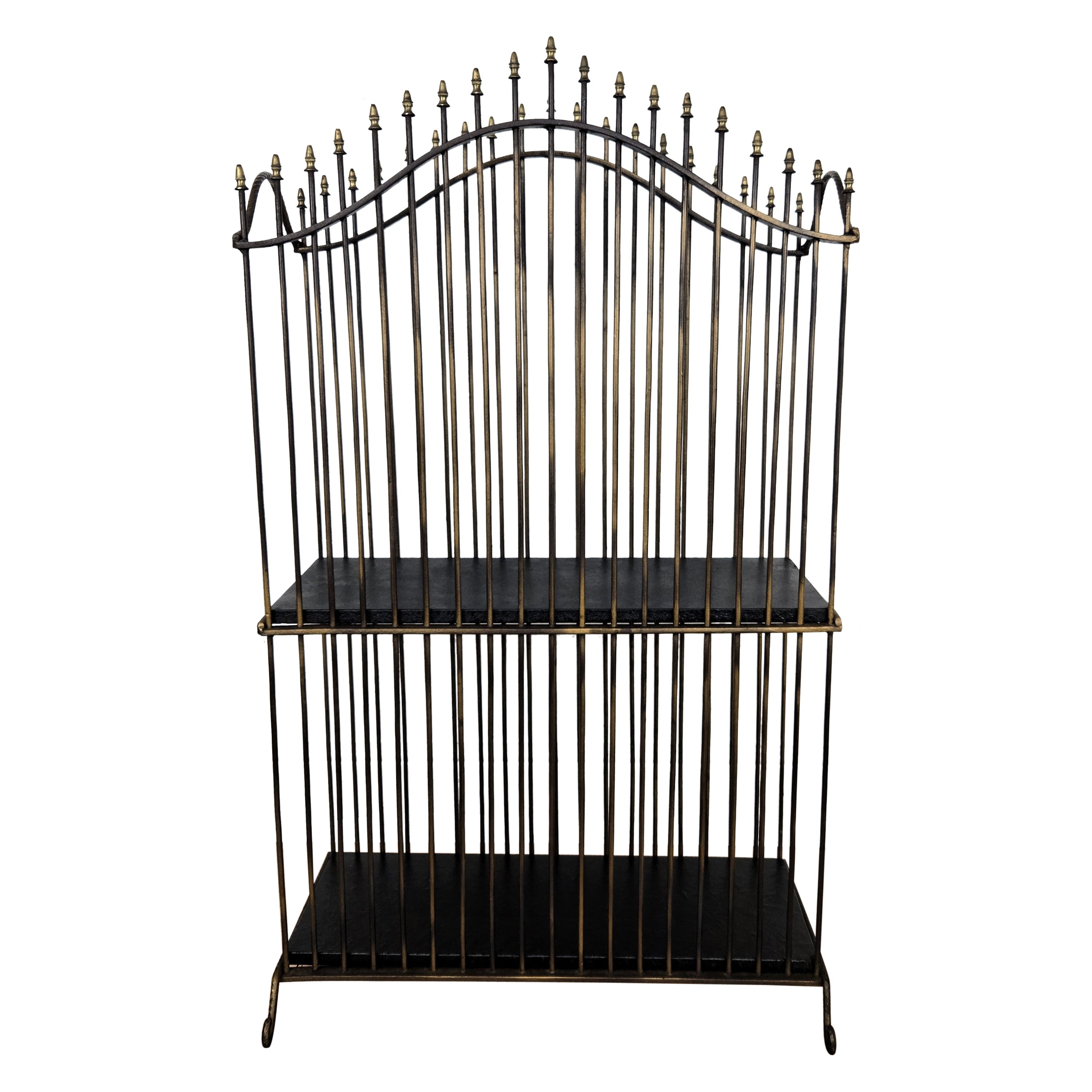1960s Italian Mid-Century Brass Metal Magazine Rack Book Stand
