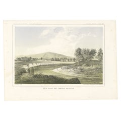 Milk River et Panther Mountain dans le Montana et l'Alberta - Lithographie teintée, 1856