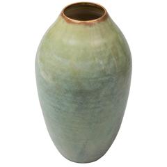 Contemporary 2015 Green Celadon Vase, One of a Kind, Karen Swami