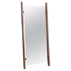 Rooted Silver Maple And Walnut Full Length Mirror With Bronze Mirror