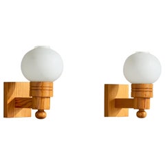 Aneta, Wall Lights, Kiefer, Glas, Schweden, 1970er