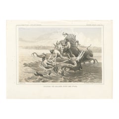 Croix de la rivière Hellgate - 5 mai 1854 - Lithographie dramatique publiée en 1856