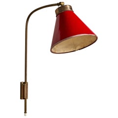 Josef Frank, Wall Light, Brass, Paper, Sweden, 1950s