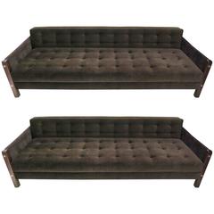 Pair of Millor Sofas by Sergio Rodrigues, Manufactured by OCA Brazil, 1964