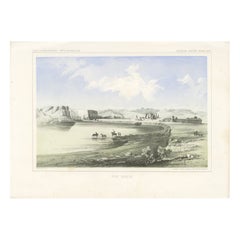 Fort Benton historique le long de la rivière Missouri - Lithographie du 19e siècle
