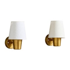 Hans Bergström, Wall Lights, Brass, Fabrice, Suède, années 1950
