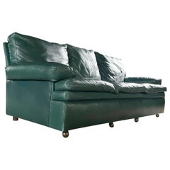 Hancock & Moore Leather Sofa Green Leather Couch Vintage