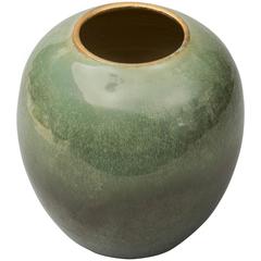 Contemporary 2015 Green Celadon Vase, One of a Kind, Karen Swami