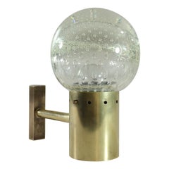 1950 Gino Sarfatti Arteluce Murano Glass Brass Wall Lamp