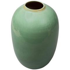 Contemporary 2015 Green Celadon Vase, One of a Kind, Karen Swami
