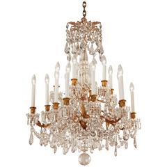 19th Century French Crystal and Bronze Doré Chandelier by Baccarat 