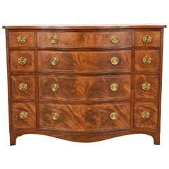 Baker Furniture Historic Charleston Georgian Inlaid Flame Mahogany Dresser Chest