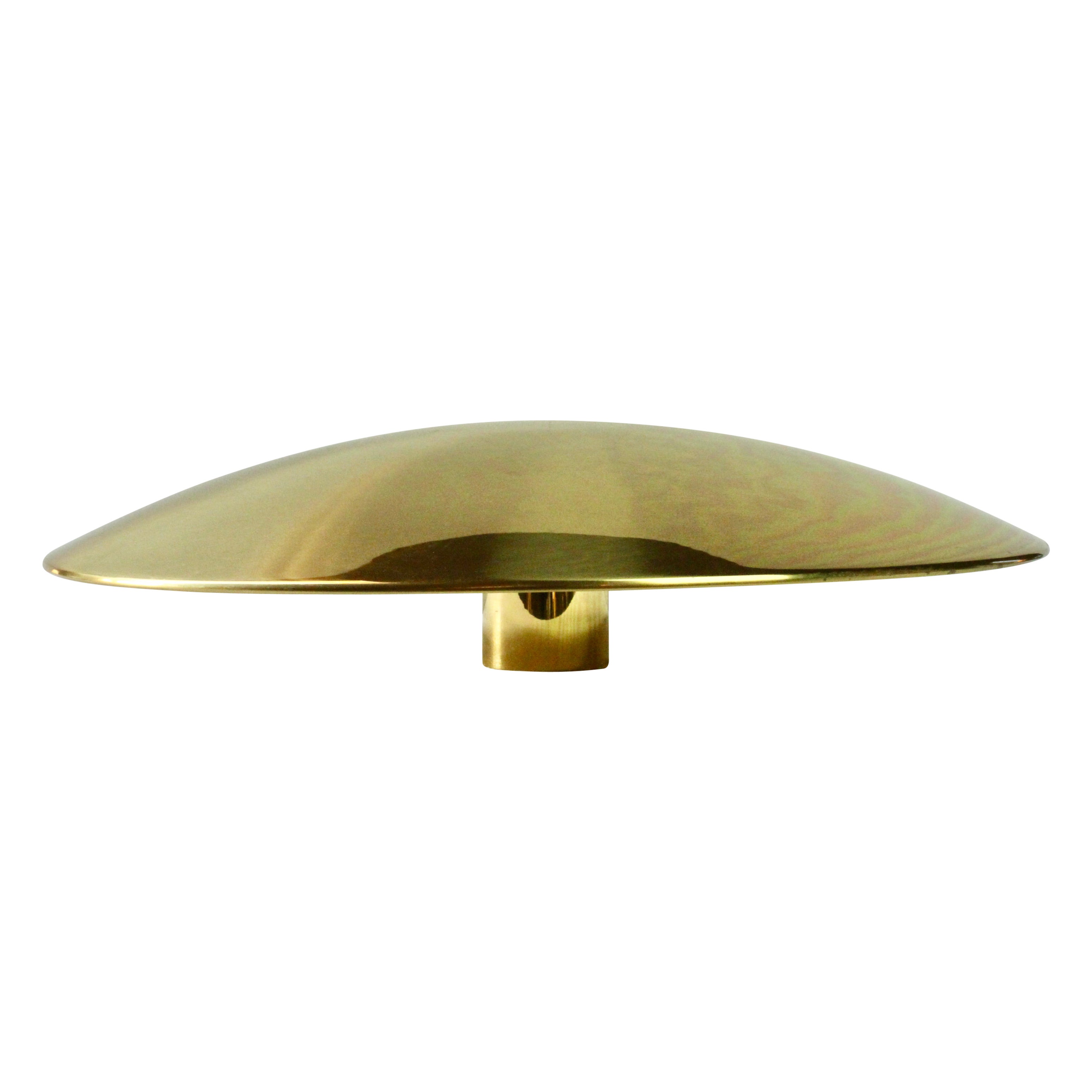 Florian Schulz SELA 55 Vintage Modernist Brass Ceiling Flush Mount Light 1970s