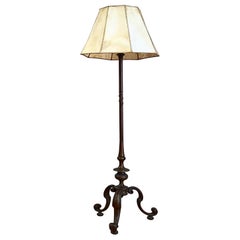 Antique A Striking Brass Baroque Floor Lamp