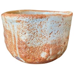 Japanese Asian Antique Shino Yaki Ware Studio Pottery Wabi-Sabi Chawan Tea Bowl