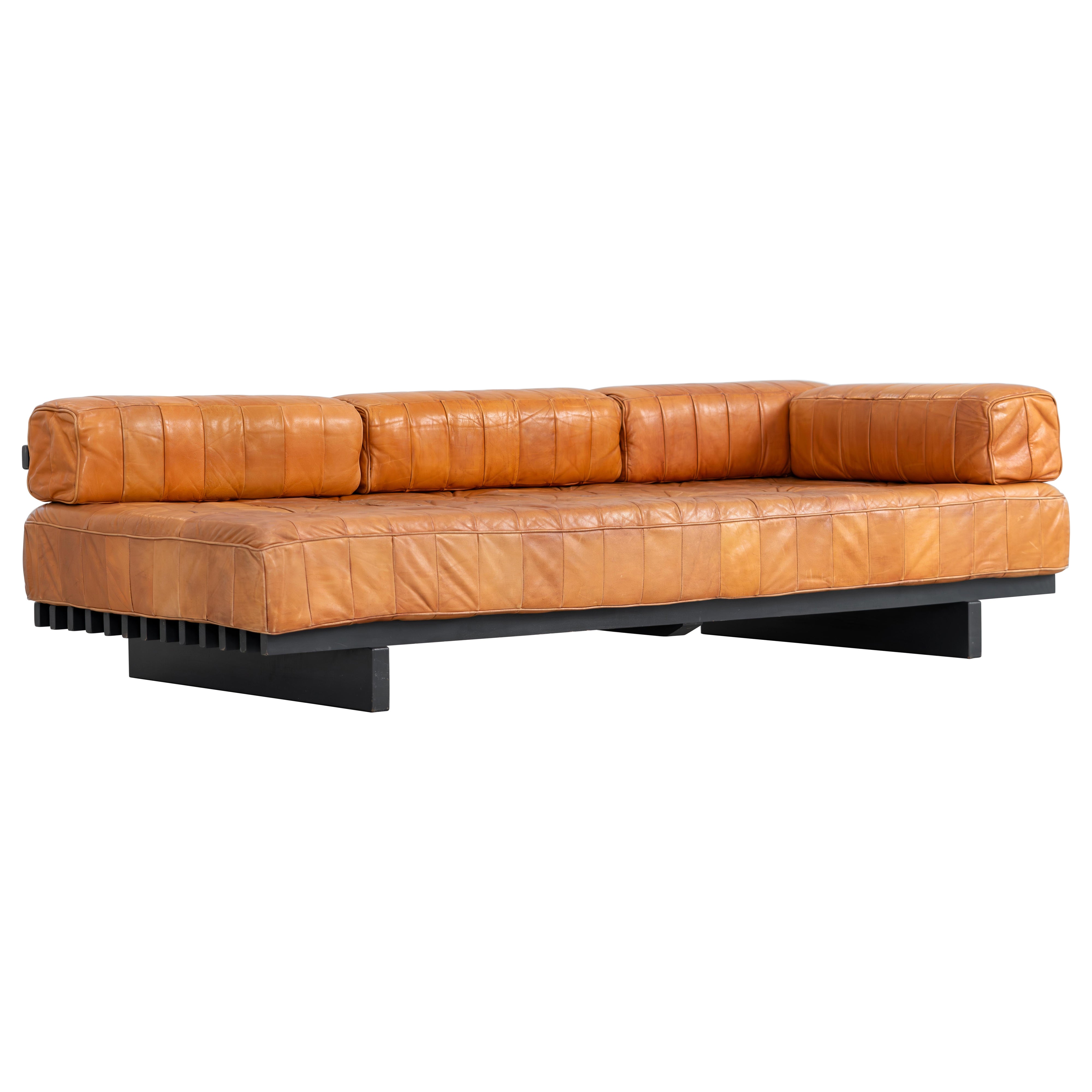 Canapé De Sede DS 80 Cognac Patchwork Cuir 1969 Design moderne du milieu du siècle en vente