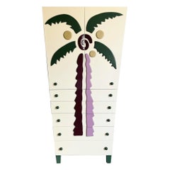 Armoire tropicale chic palmier violet et vert