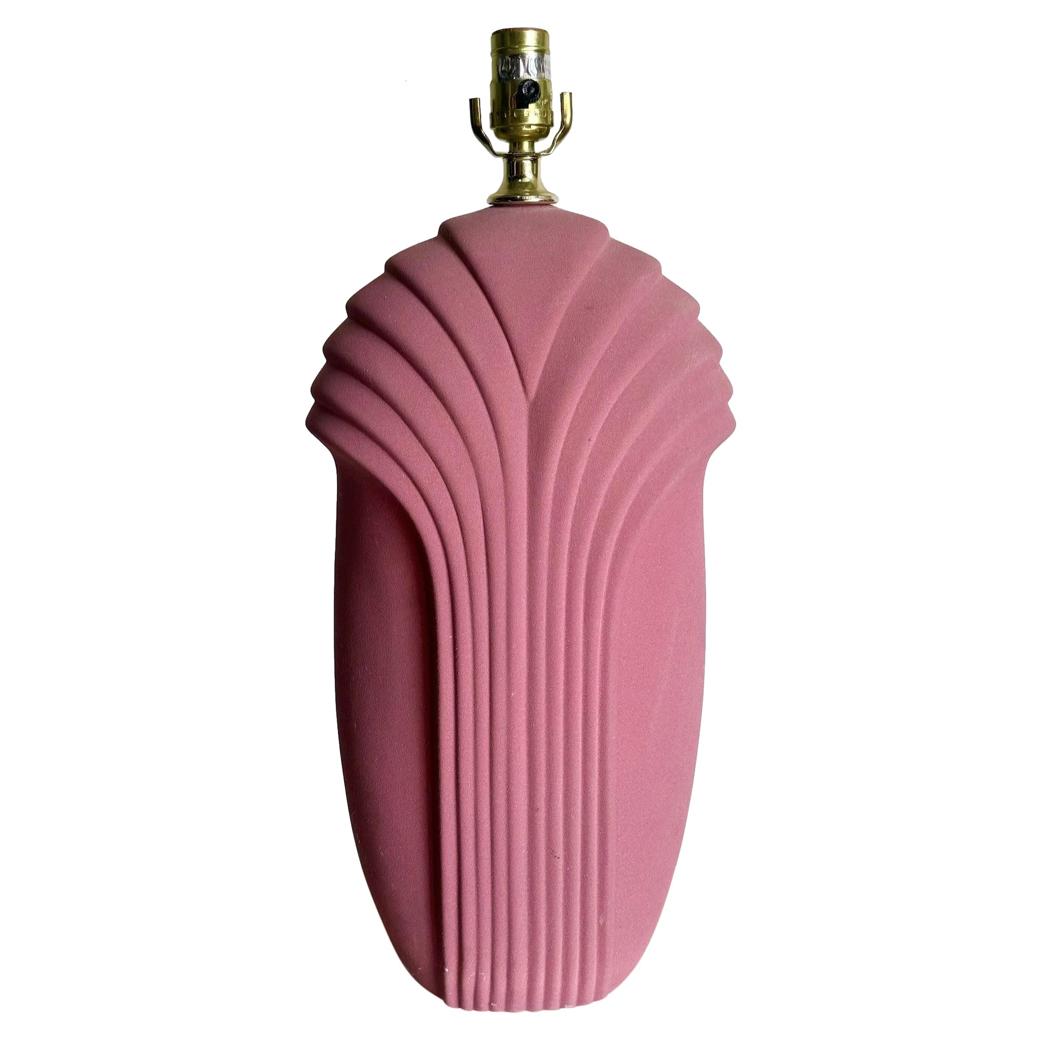 Postmodern Rough Textured Hot Pink Scalloped Table Lamp