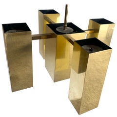 Mid Century Modern Gold Robert Sonneman Style Chandelier