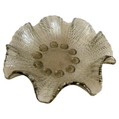 Piatto/cattolino in vetro fumé vintage