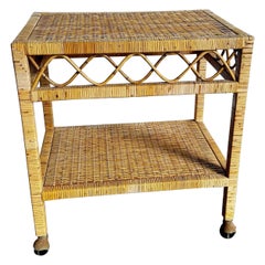 Boho Chic Wicker Two Tier Cart